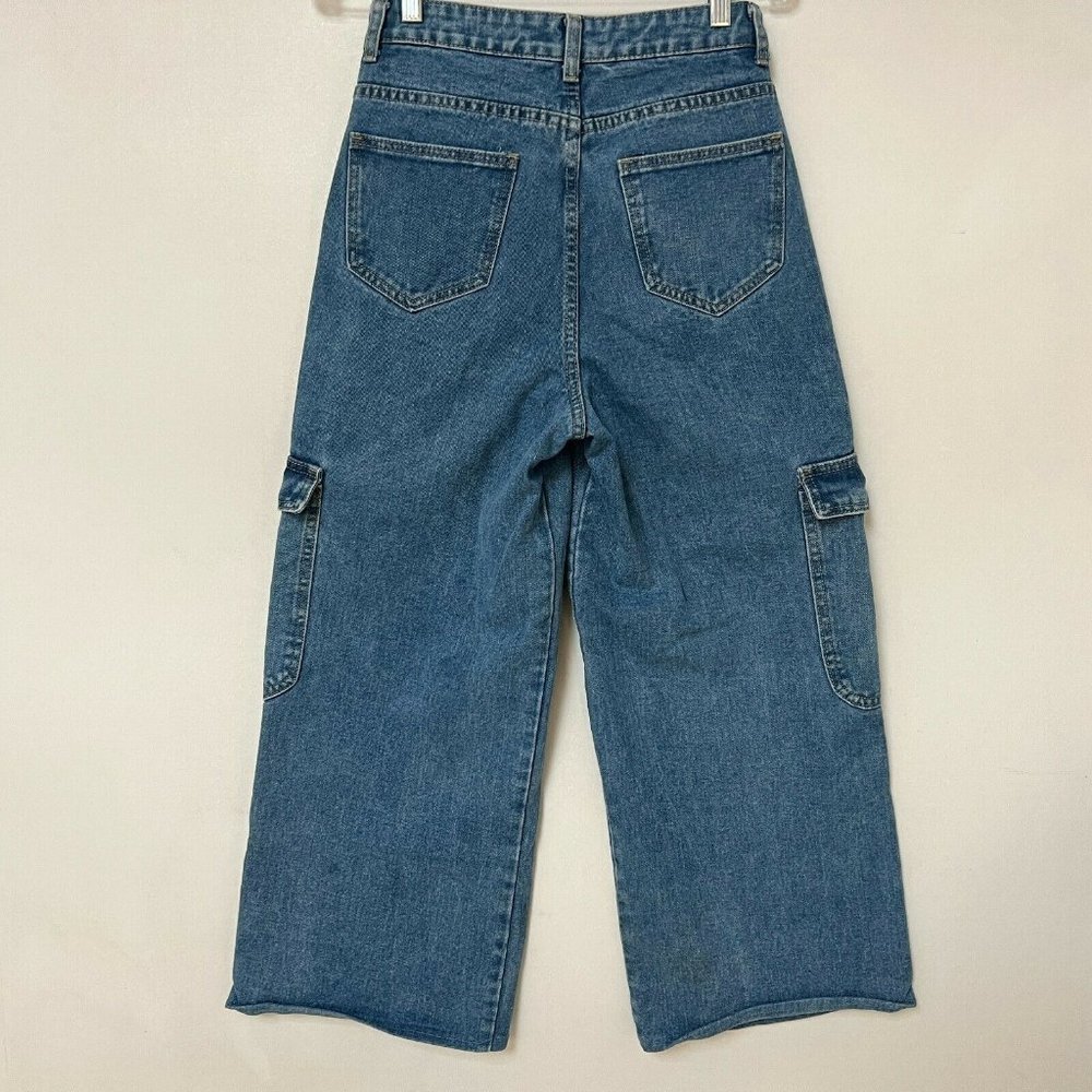 Shein High Waisted Baggy Jeans Wide Leg Denim Medium Wash Womens Size 6 - Picture 6 of 10